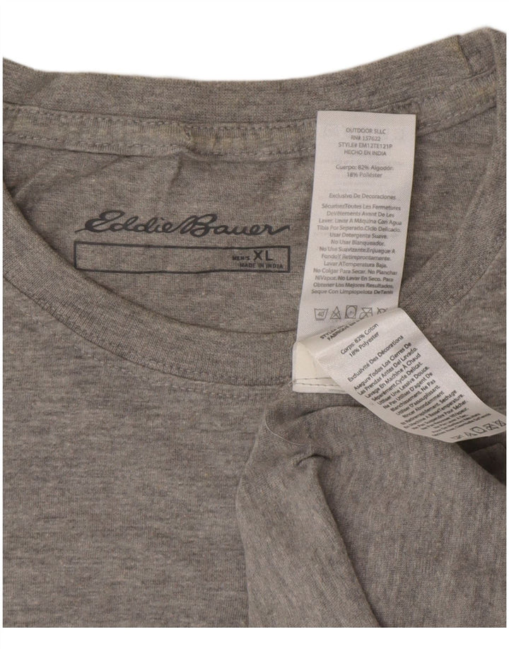EDDIE BAUER Mens Graphic T-Shirt Top XL Grey Cotton