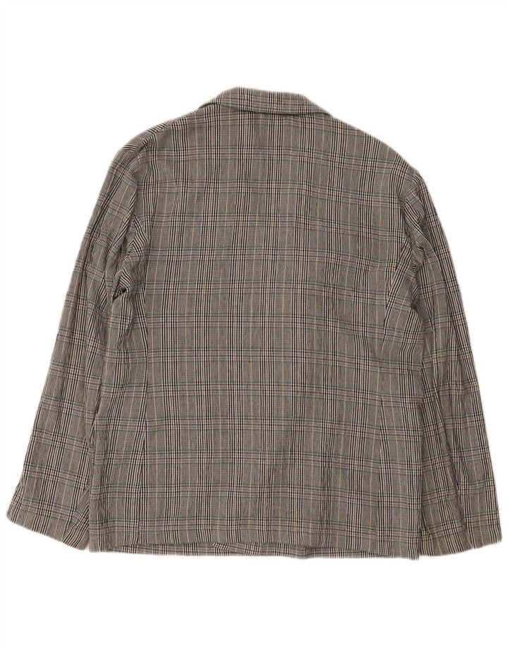 Zara Chaqueta tipo blazer con doble botonadura para hombre UK 40 Large Grey Plaid