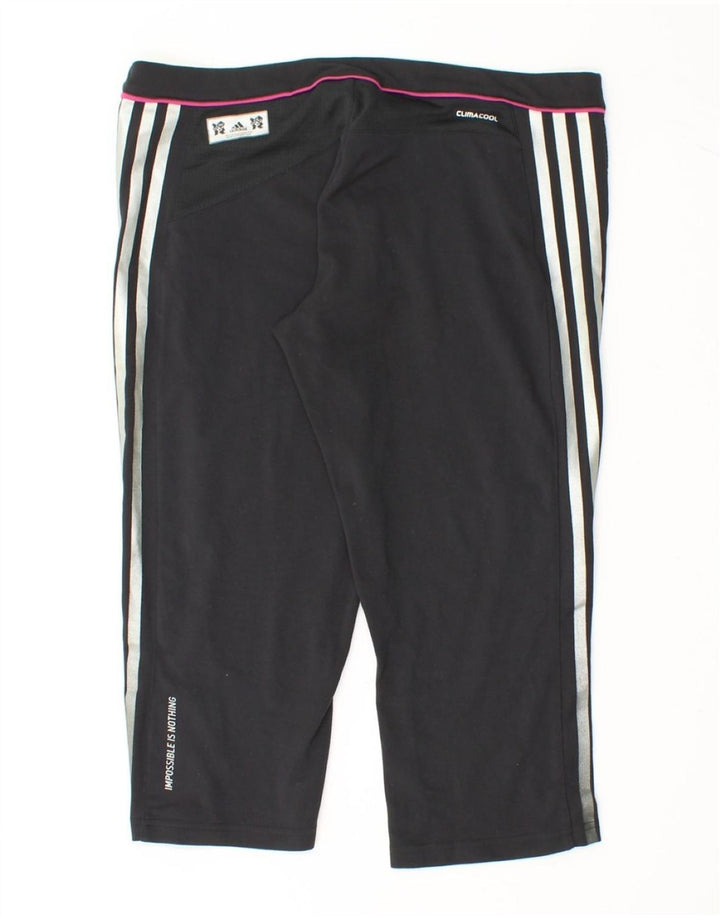 ADIDAS Womens Climacool Capri Leggings UK 14 Large  Black Polyester