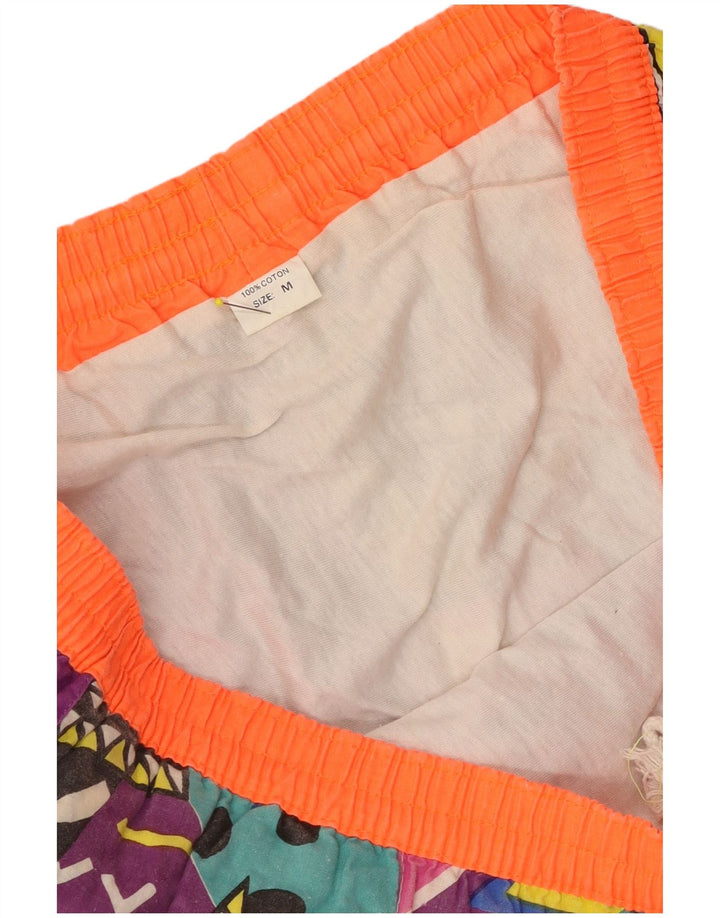 Vintage Herre Shorts Medium W32 Lilla Geometrisk Bomuld
