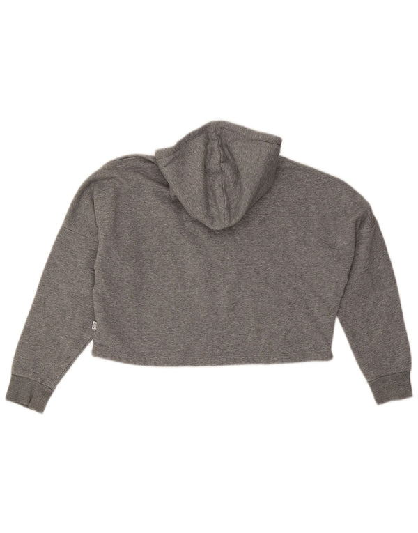 Felpa con cappuccio corta grafica per ragazze Puma 11-12 anni in cotone grigio