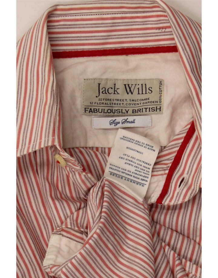 Jack Wills Mens Shirt Small Red Striped Cotton