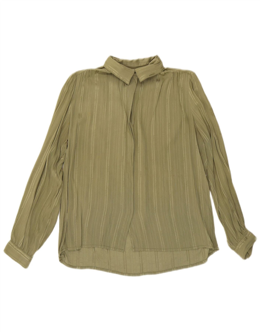 Vintage Womens Shirt UK 16 Large Green Striped
