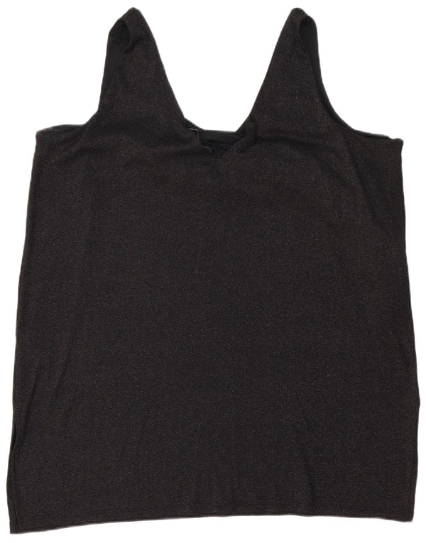 Marks & Spencer Damen Ärmelloses Tunikakleid UK 24 4XL Schwarz Polyester