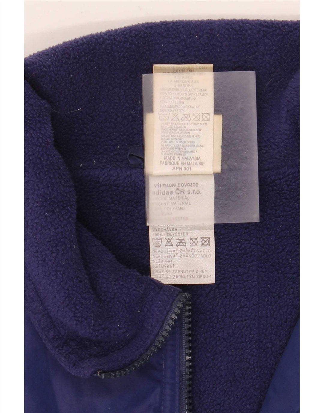 Adidas Mens Bomber Jacket UK 42/44 Large Blue Polyamide