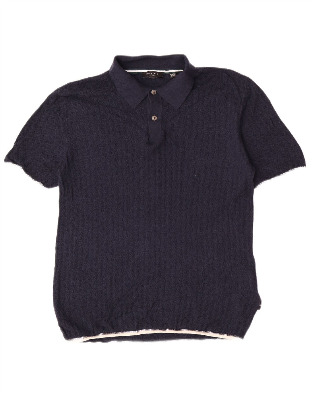 Ted Baker Pull à col polo pour homme Taille 3 Bleu marine moyen