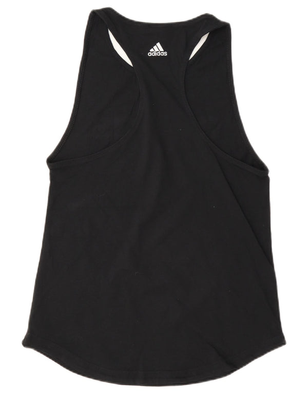 Adidas Damen Graphic Vest Top UK 8/10 Small Schwarz Baumwolle