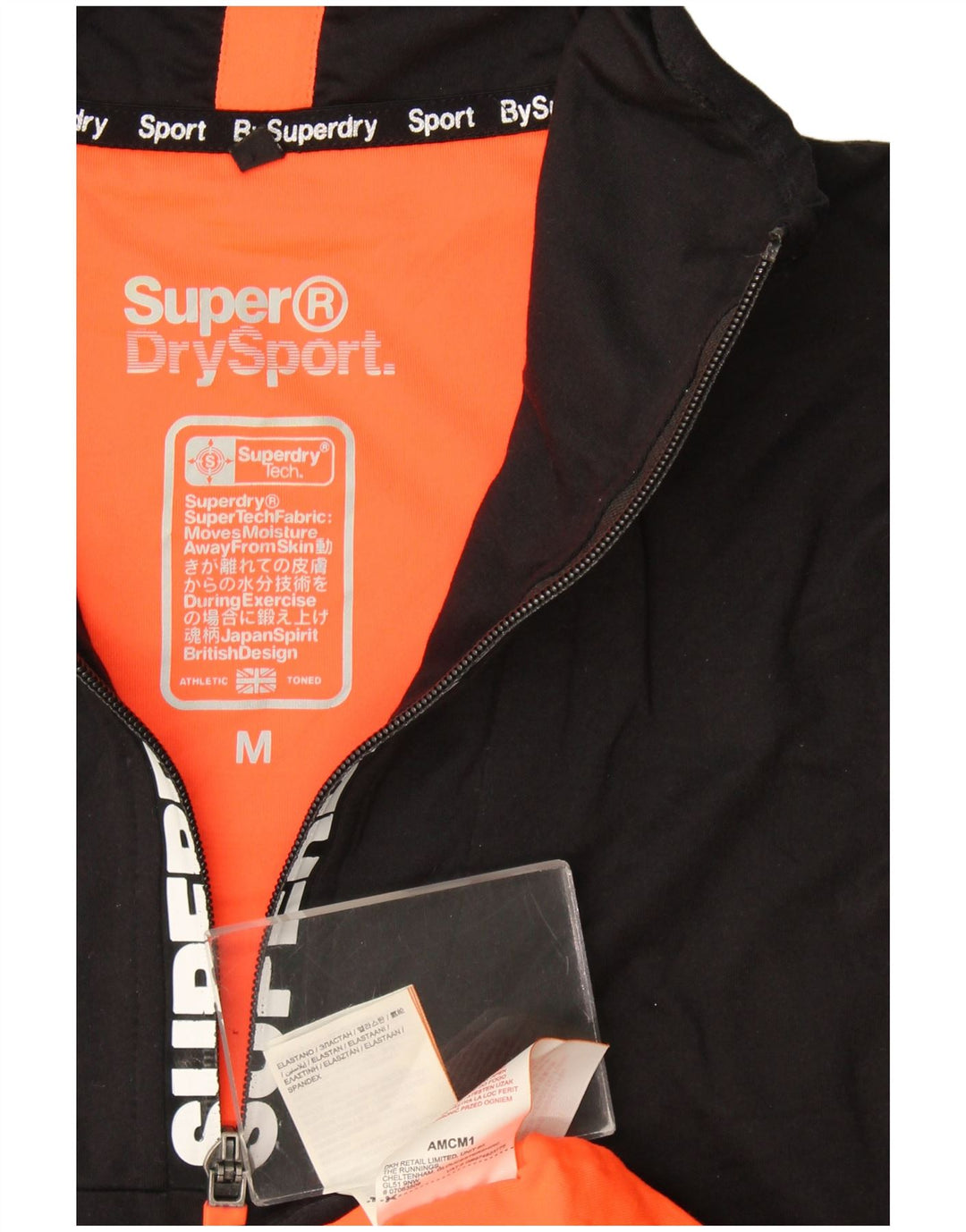 Superdry Herre grafisk lynlås-hals sweater træningsdragt Top Medium Sort