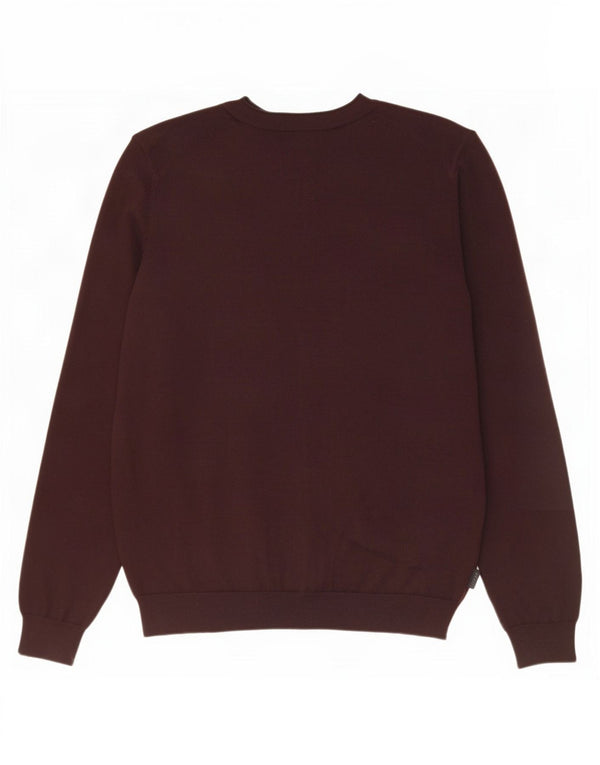 Hugo Boss Mens Slim Fit Cardigan Sweater Medium Brown Wool