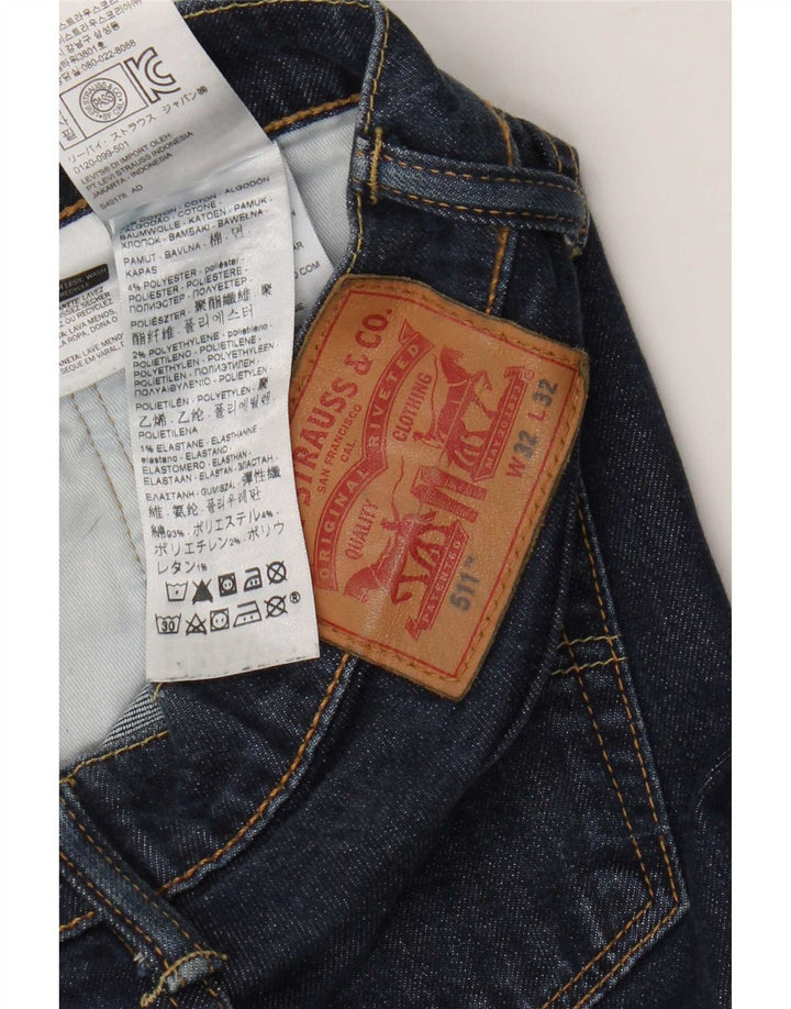 Levi's Mens 511 Slim Jeans W32 L32 Navy Blue Cotton