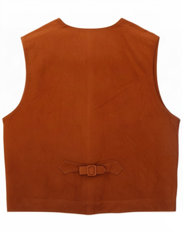 Colete Vintage Masculino em Camurça XL Marrom