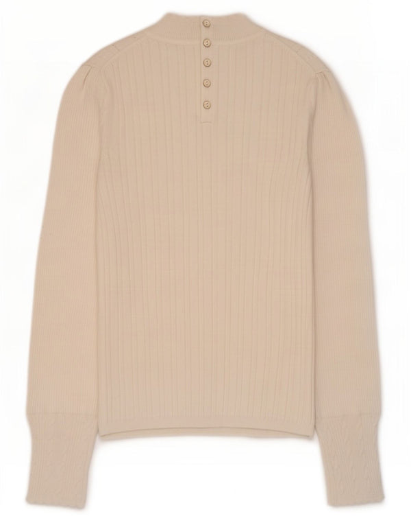 Marks & Spencer maglione da donna Per Una a collo alto con collo alto UK 10 piccolo bianco