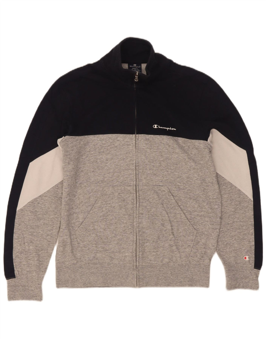 Champion Mens Tracksuit Top Jacket Small Grey Colourblock