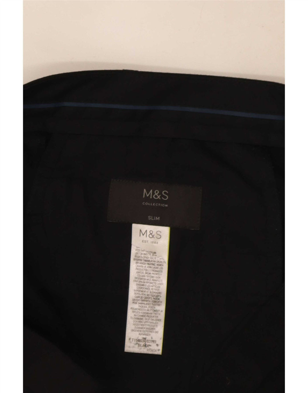 Marks & Spencer Mens Slim Fit Suit Trousers W34 L32 Black