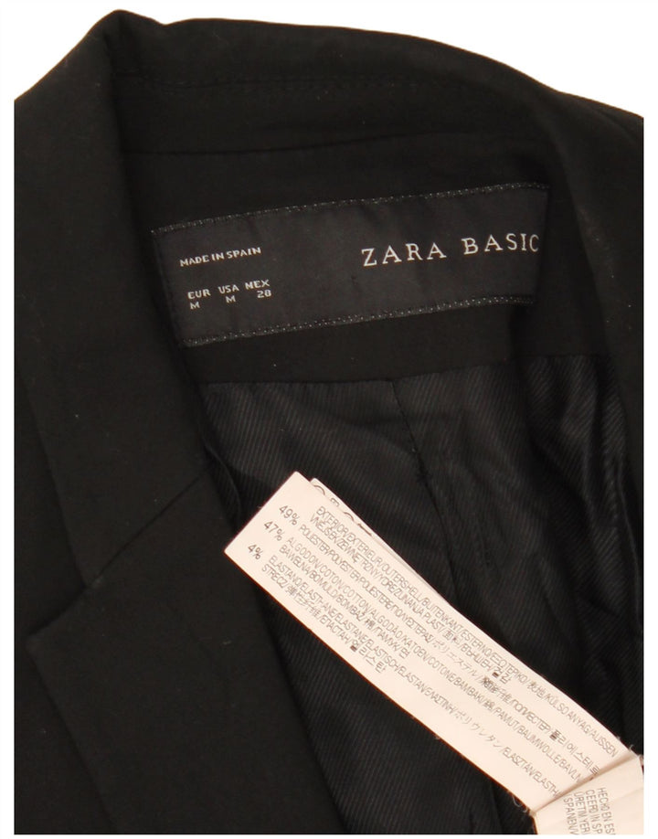 ZARA női 1 gombos blézerkabát UK 12 közepes fekete poliészterből