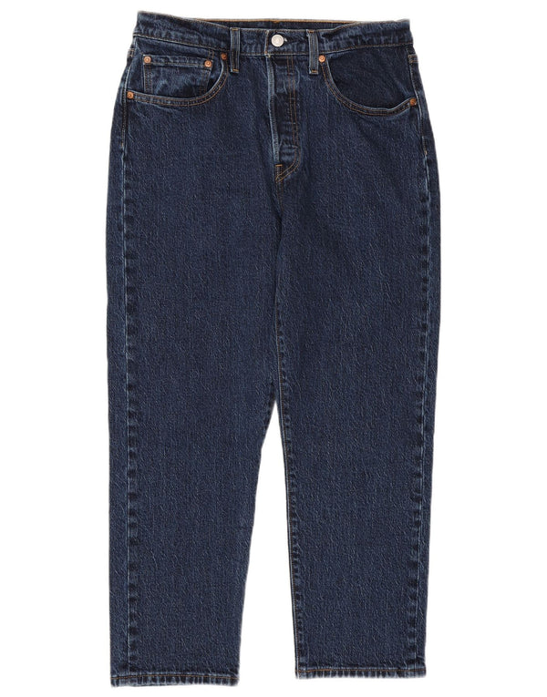 Levi's Womens 501 Højtaljede lige jeans W30 L26 blå bomuld