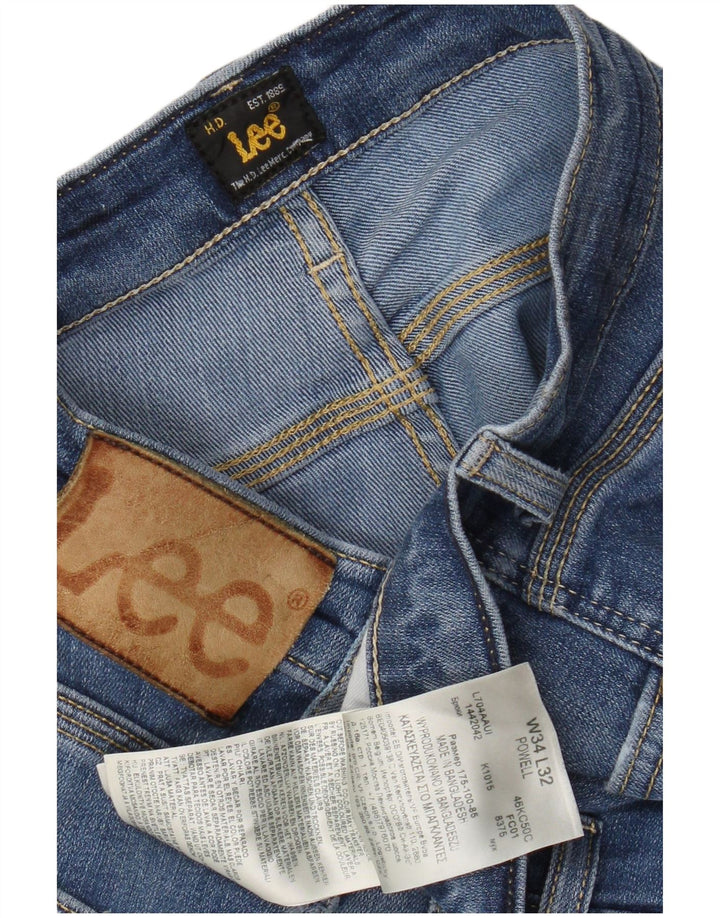 Lee Mens Powell Slim Jeans W34 L32 Blue Cotton