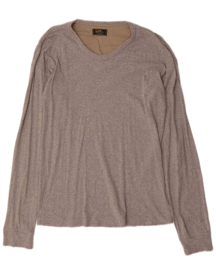 LEE Mens Top Long Sleeve XL Grey Cotton