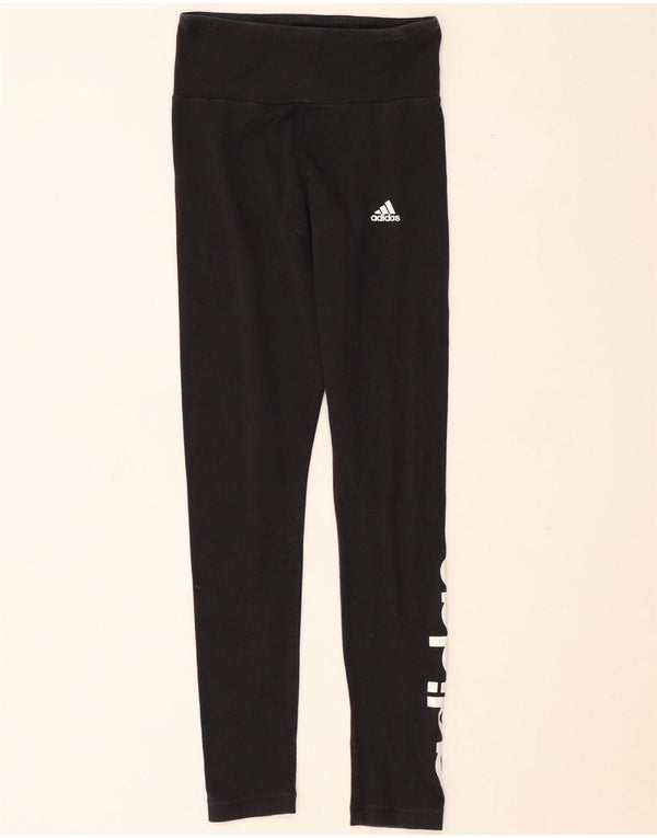 Adidas Damen Graphic Leggings UK 4/6 XS Schwarz Baumwolle