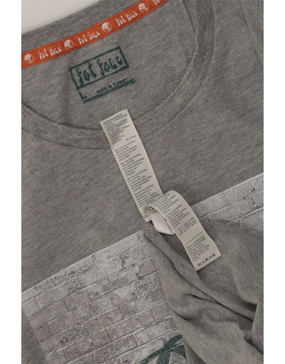 Ανδρικό γραφικό T-Shirt Fat Face Top Large Grey Polyester