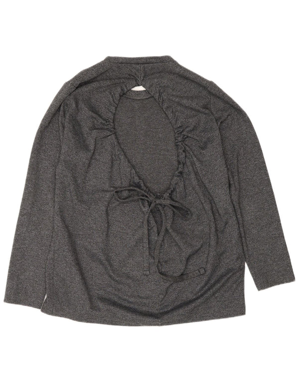 Zara Mujer Blusa Extragrande De Manga Larga Top UK 10 Small Gris