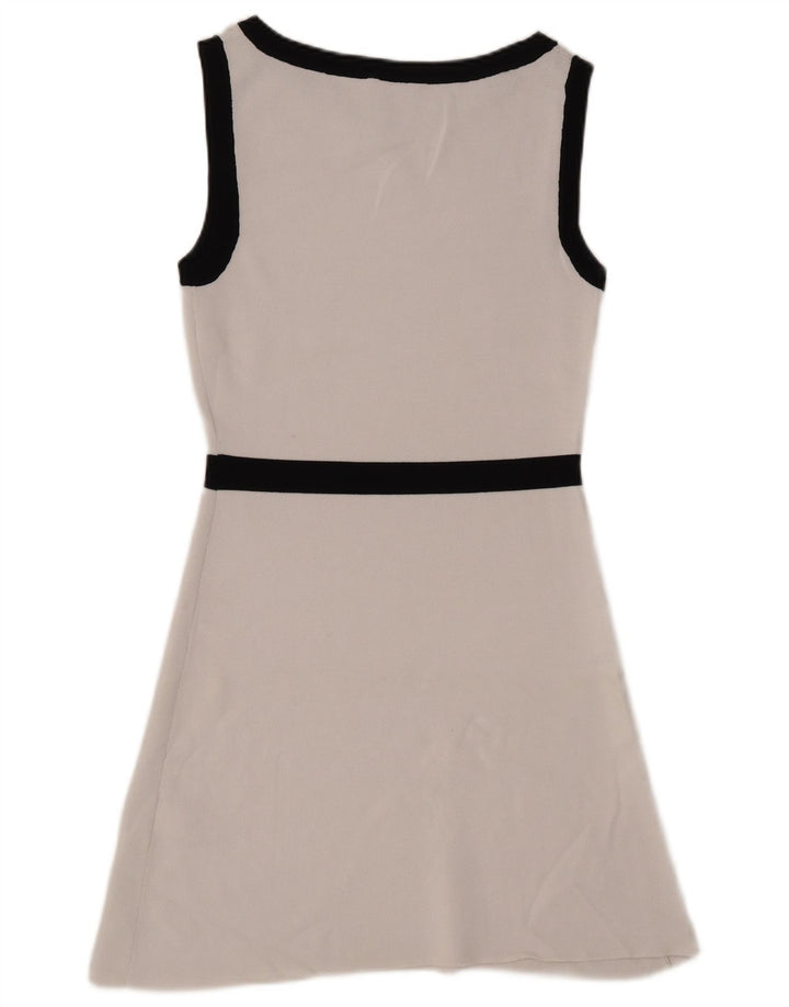 Zara Womens Sleeveless A-Line Dress UK 14 Medium White Viscose