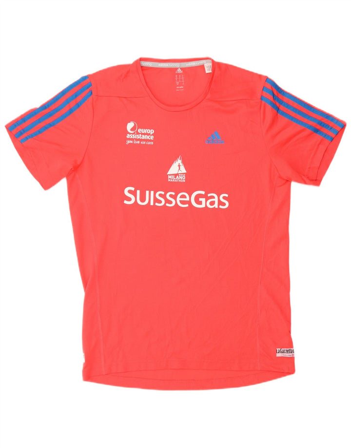 ADIDAS Mens Climalite Graphic T-Shirt Top Small Red Polyester