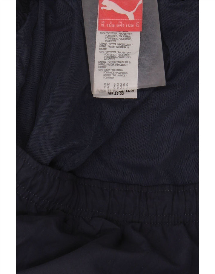 PUMA Mens Tracksuit Trousers Joggers XL Navy Blue Colourblock Polyester