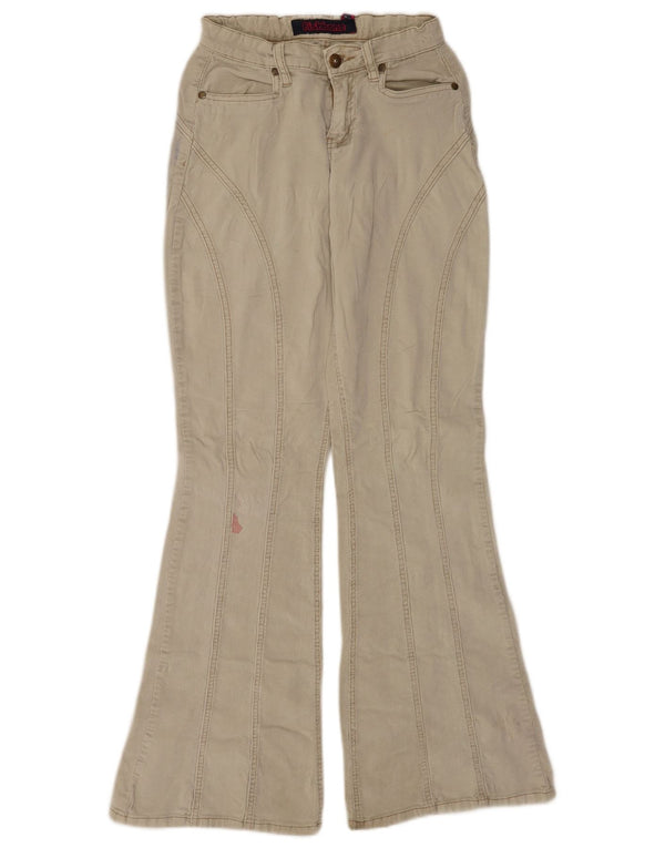 Fishbone Womens Flare Corduroy Trousers W27 L32 Beige