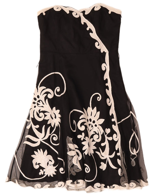 Vestido sin tirantes para mujer Coast UK 46 Poliéster floral negro grande