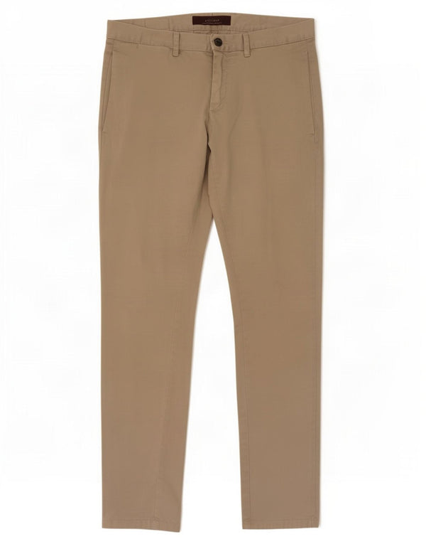 Zara Mens Slim Chino Trousers EU 40 Medium W31 L33 Beige Cotton