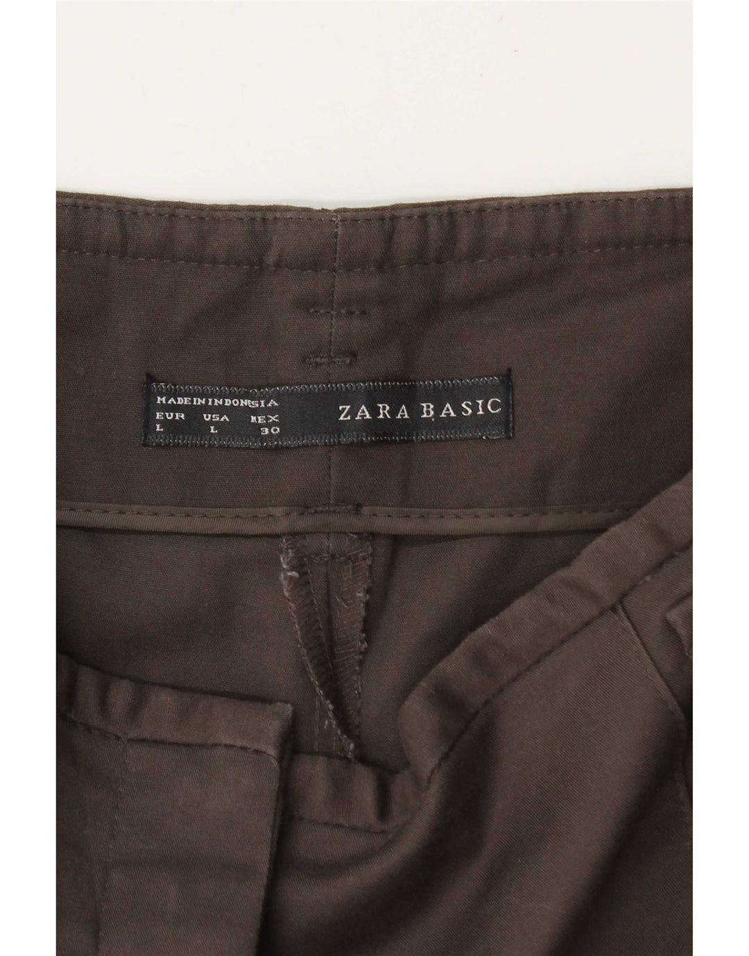 Zara Womens Pegged Chino Trousers Large W34 L27 Brown