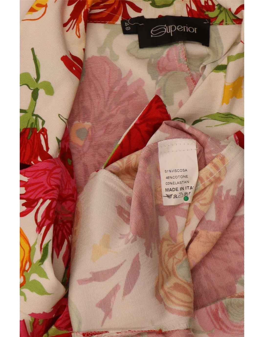 Jachetă superior pentru femei cu 3 nasturi și mâneci 3/4 IT 48 XL Alb Floral
