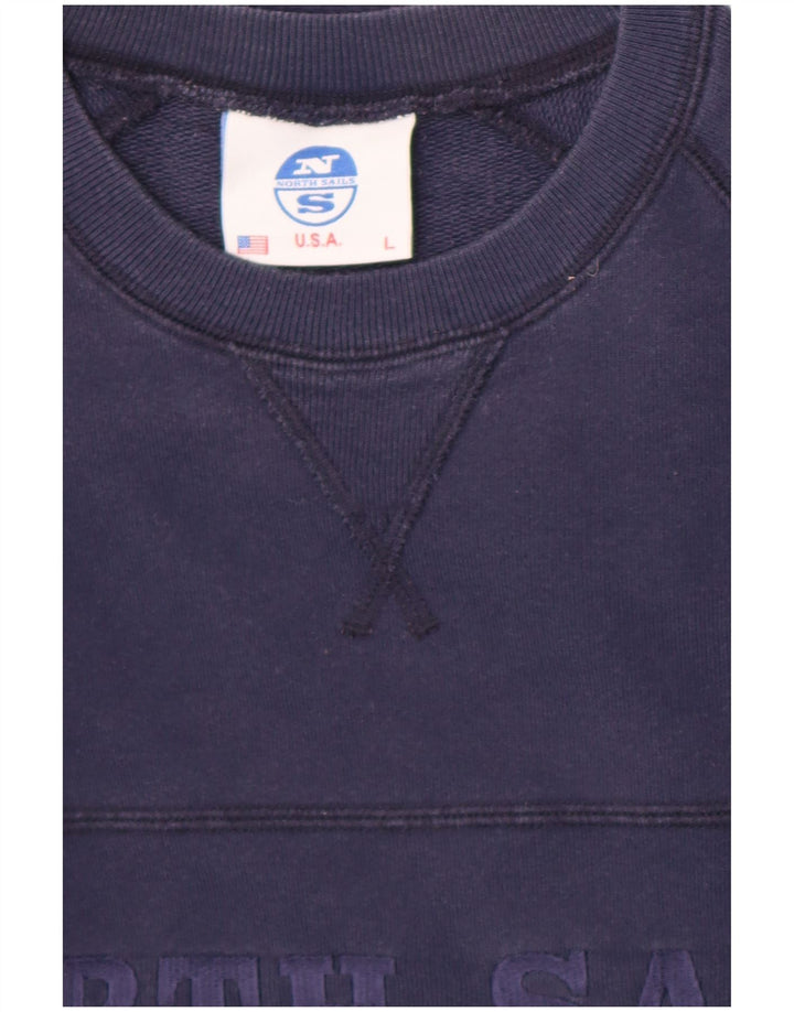 North Sails Herre Grafisk Sweatshirt Jumper Large Navy Blue