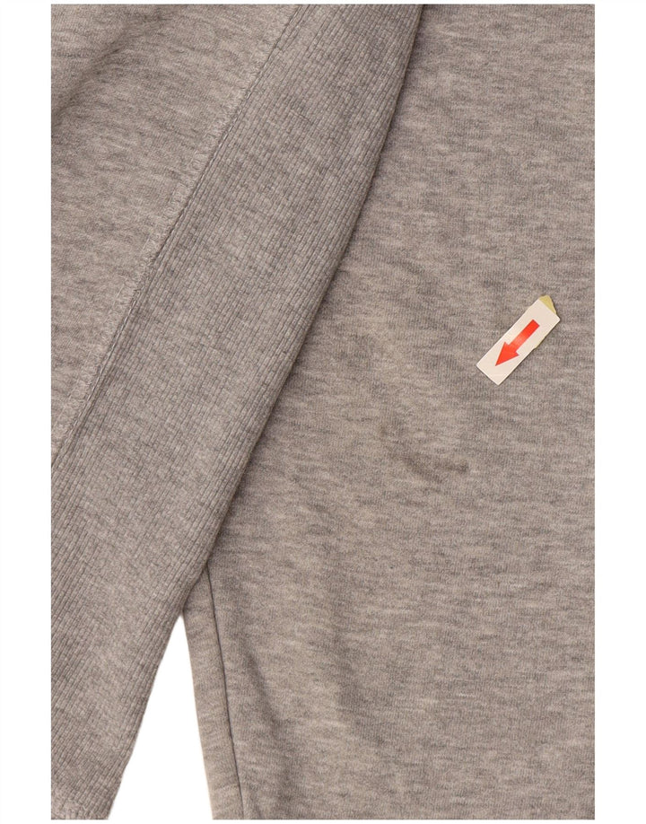 PENGUIN Mens Zip Neck Sweatshirt Jumper Medium Grey Cotton