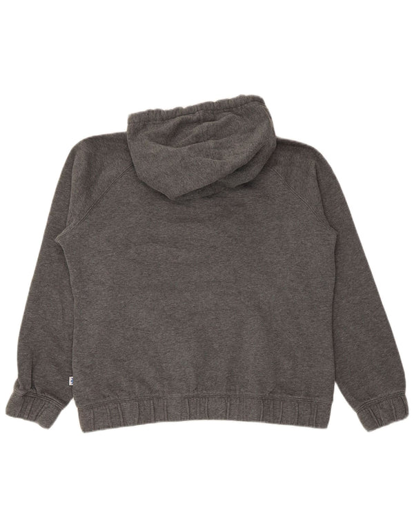 Adidas Womens Graphic Hoodie Jumper EU 42 Medium Grey Flecked Cotton