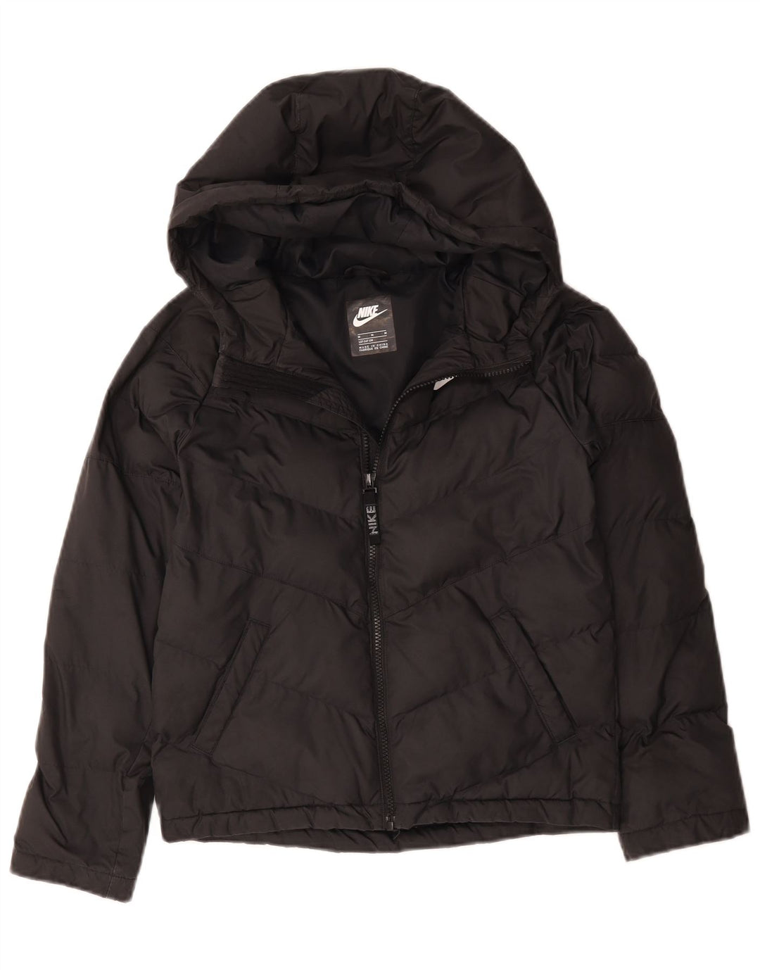 Nike Boys Hooded Padded Jacket 10-11 Years Medium  Black Polyester Sports