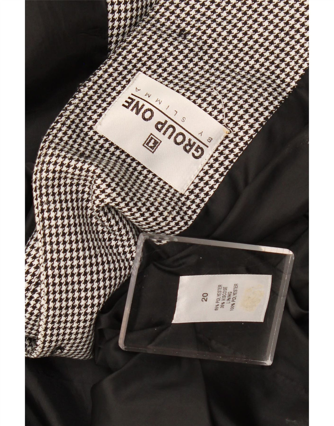 Jachetă Bomber Vintage pentru femei UK 20 2XL Poliester cu picior de găin negru