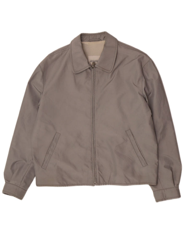 Trussardi Mens Bomber Jacket IT 52 XL Grey Polyester Classic