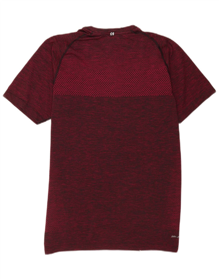Nike Mens Dri Fit T-Shirt Top Medium Burgundy Flecked