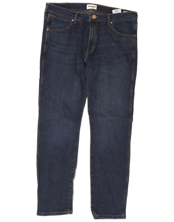 Wrangler Mens Larston Tapered Jeans Slim W36 L32 Azul Algodão