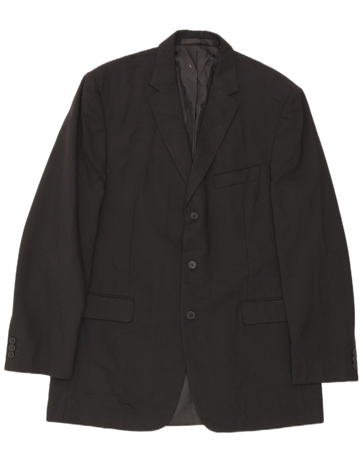 Marks & Spencer Mens 3 Button Blazer Jacket UK 40 Large Black