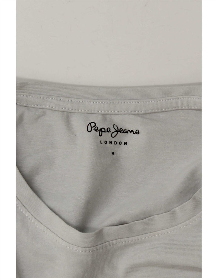 PEPE Jeans Top grafico da donna manica lunga UK 14 Grigio medio