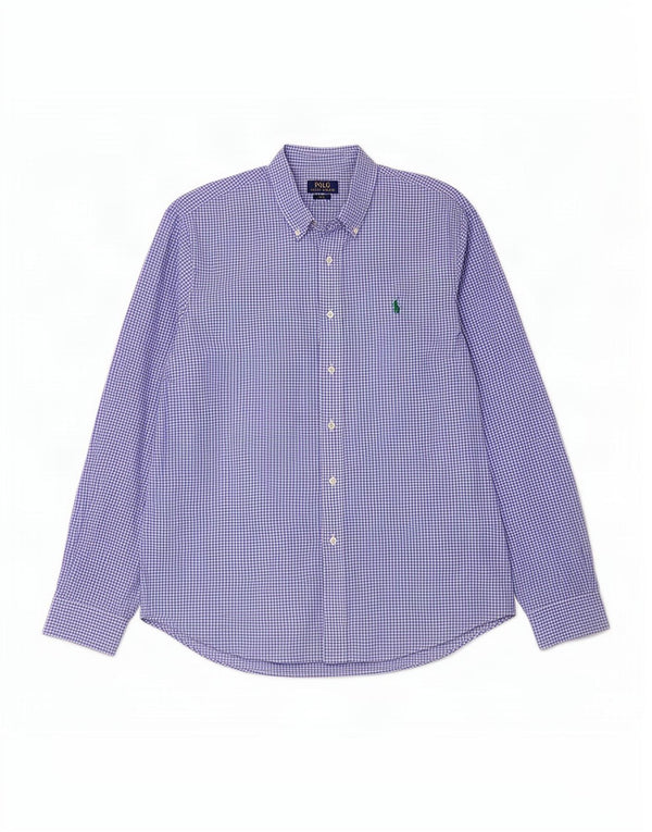 Polo Ralph Lauren Herre Slim Fit skjorte XL Blå Gingham Bomuld