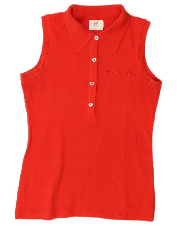 Polo senza maniche con grafica da donna North Sails UK 6 XS in cotone arancione