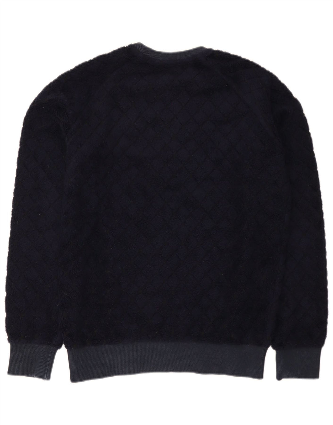 MSGM Mens Sweatshirt Jumper Small Navy Blue Argyle/Diamond Wool