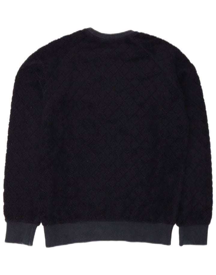 MSGM Mens Sweatshirt Jumper Small Navy Blue Argyle/Diamond Wool