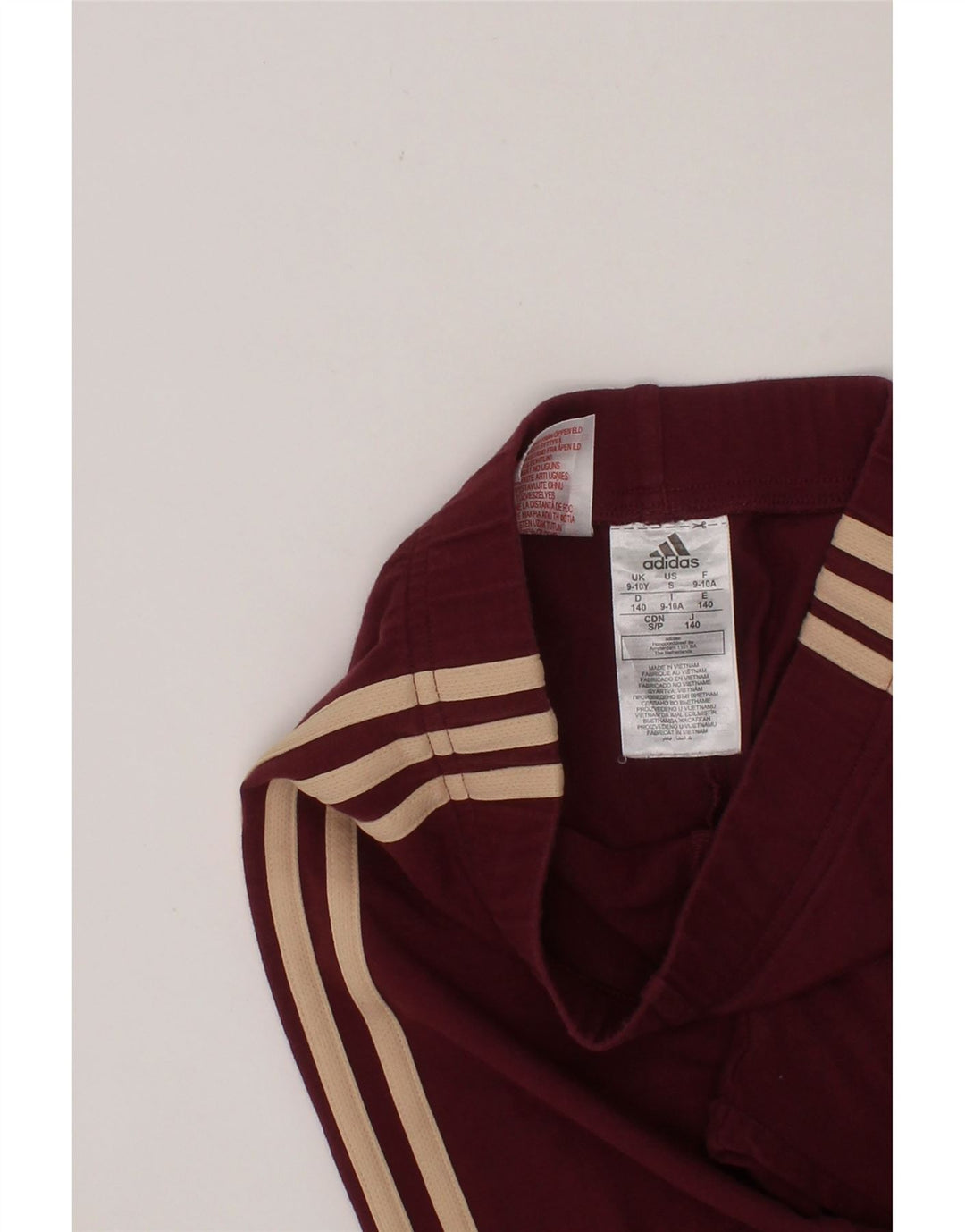 ADIDAS Girls Leggings 9-10 Years  Maroon Cotton Vintage Adidas and Second-Hand Adidas from Messina Hembry 