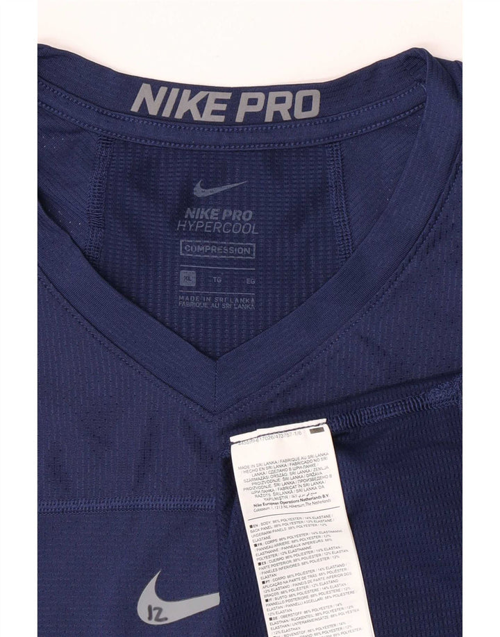 Nike Hombre Dri Fit Top Manga Larga XL Poliéster Azul Marino