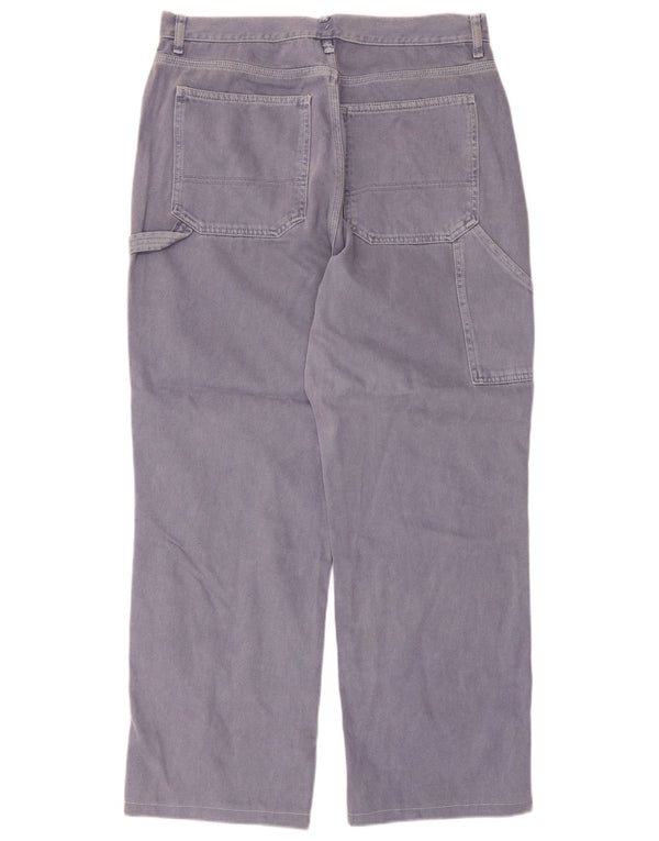 Topshop Damen gerade Cargohose UK 16 W34 L28 Lila Baumwolle